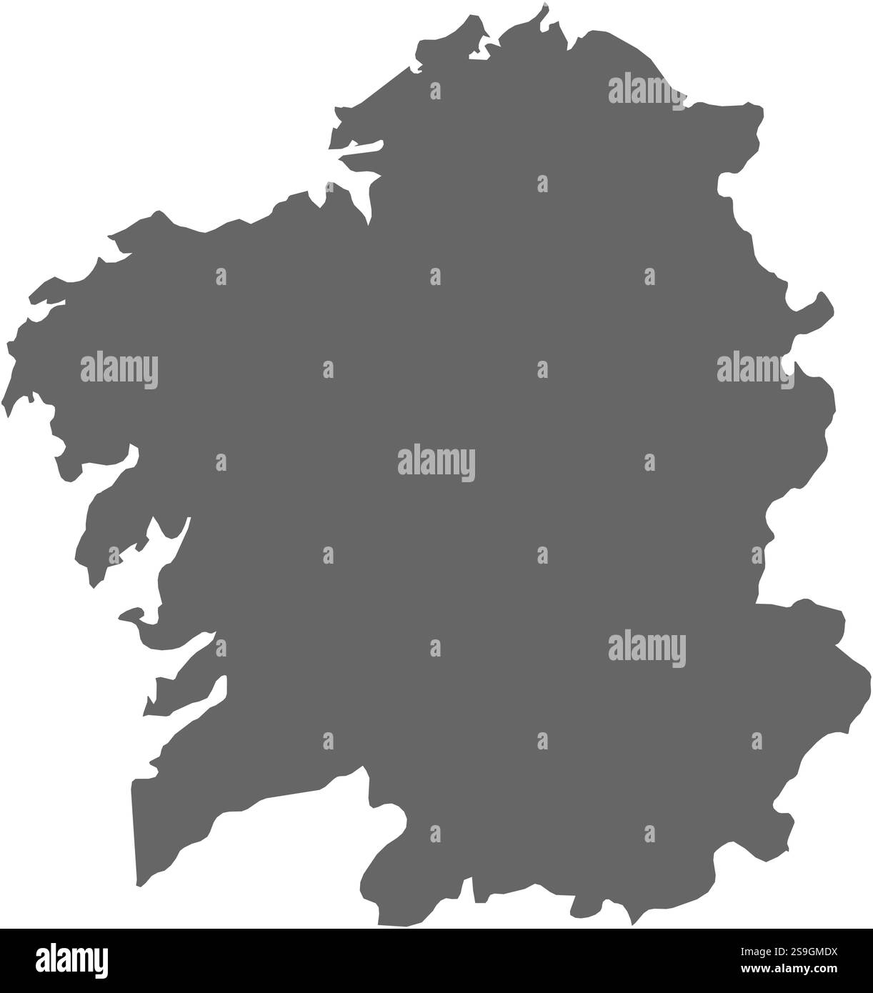 Karte von Galicien, einer Provinz Spaniens. Stock Vektor