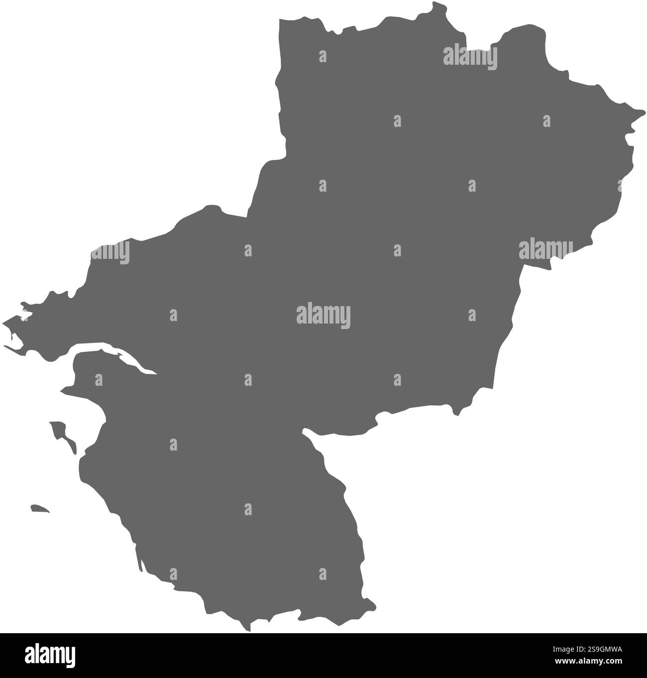 Karte von Pays de la Loire, einer französischen Provinz. Stock Vektor