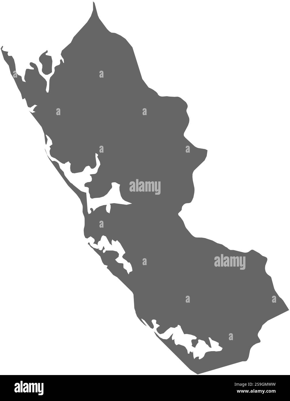 Karte von Ogooué-Maritime, einer Provinz Gabuns. Stock Vektor