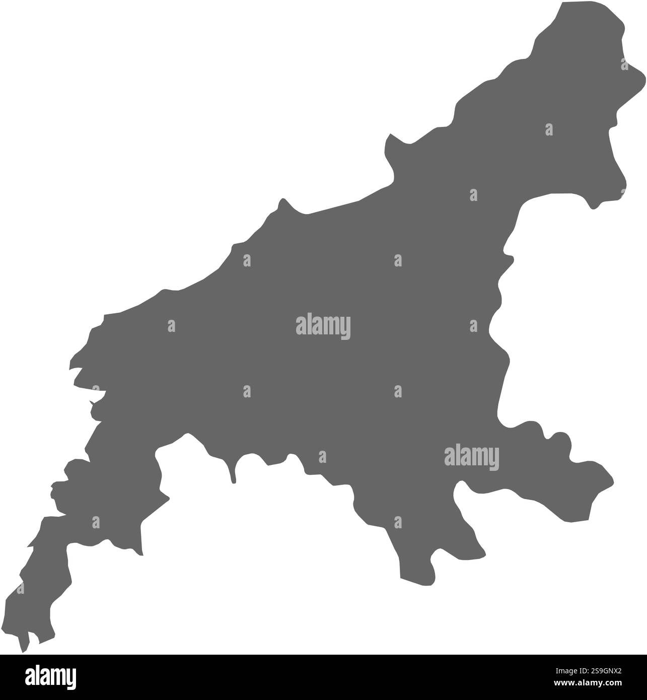 Karte von Südpyongan, einer Provinz Nordkoreas. Stock Vektor