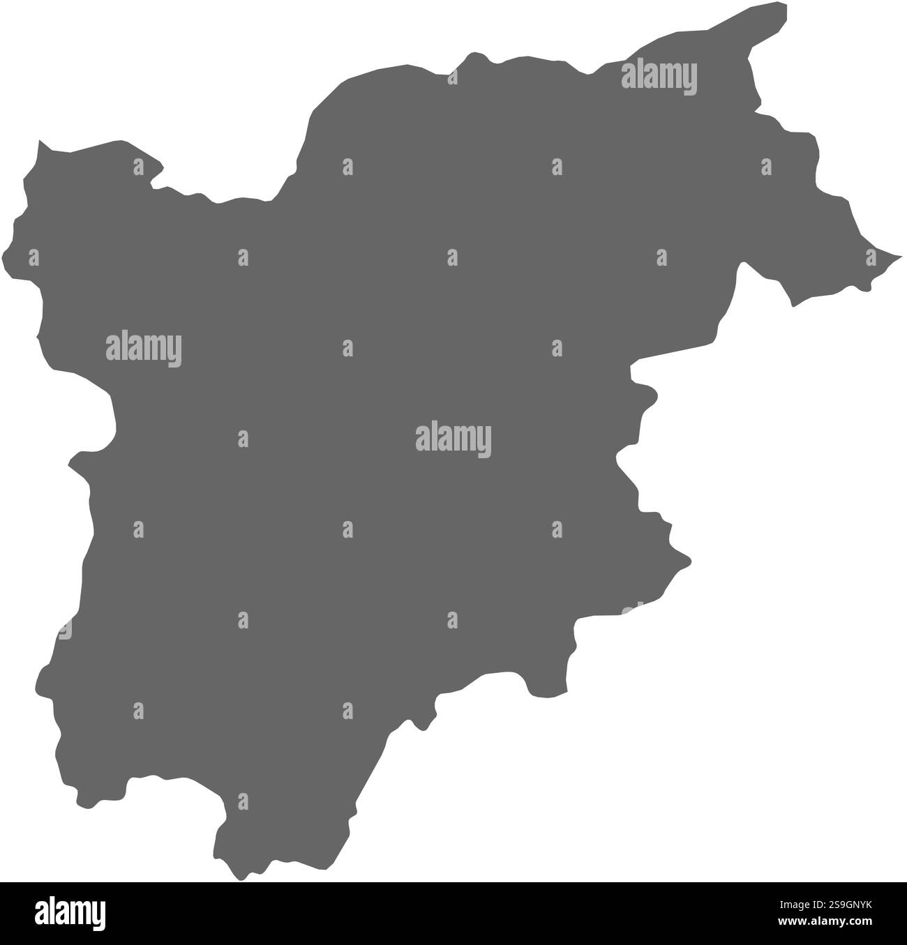 Karte von Trentino-Südtirol/Südtirol, eine Provinz Italiens. Stock Vektor