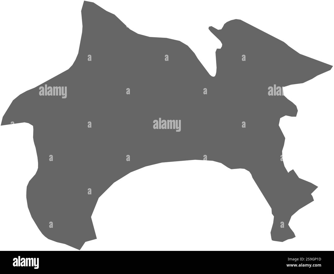 Karte von Kanagawa, einer Provinz Japans. Stock Vektor