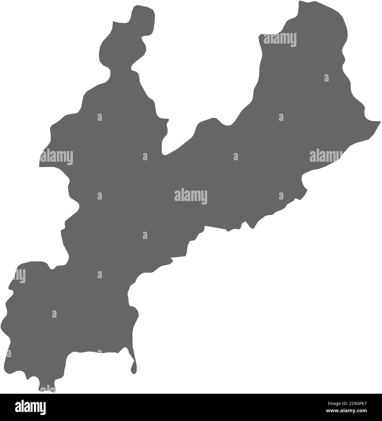Karte von Süd-Hamgyong, einer Provinz Nordkoreas. Stock Vektor
