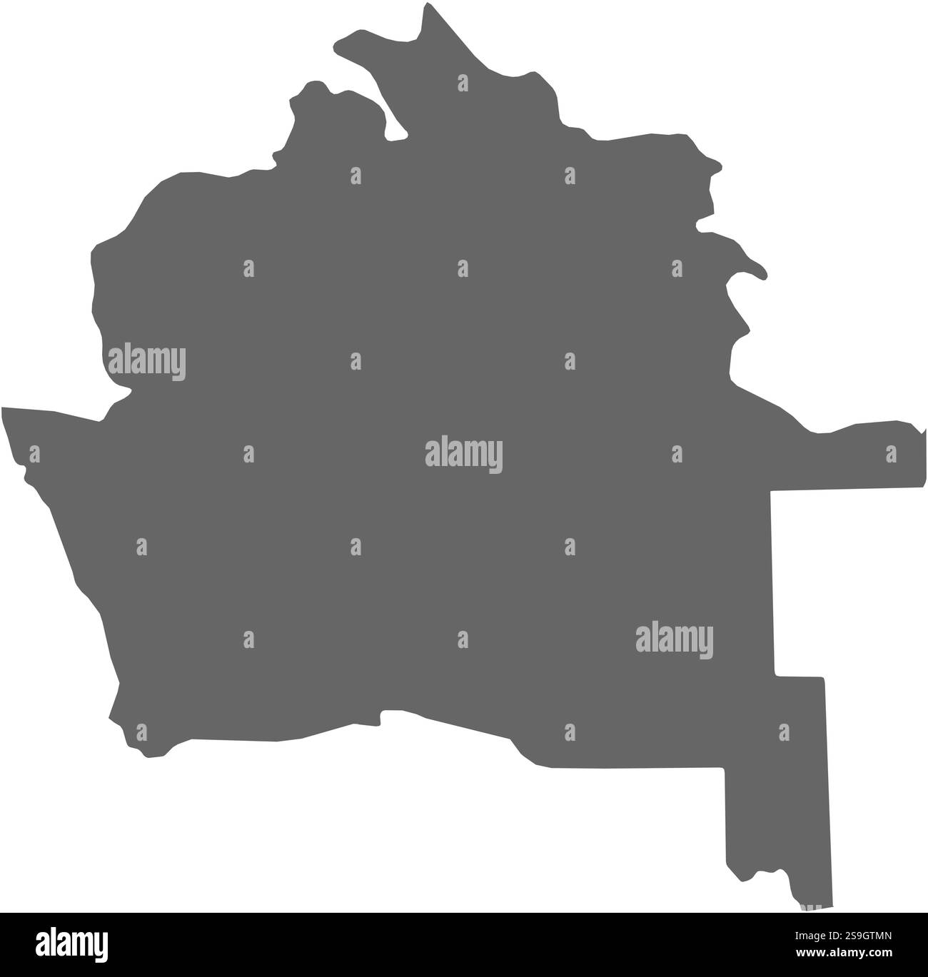 Karte von Dasoguz, einer Provinz Turkmenistans. Stock Vektor