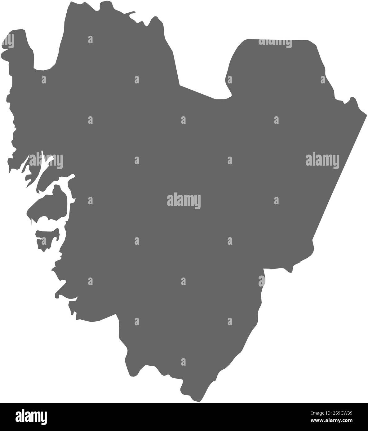 Karte von Västra Götaland County, eine Provinz von Schweden. Stock Vektor