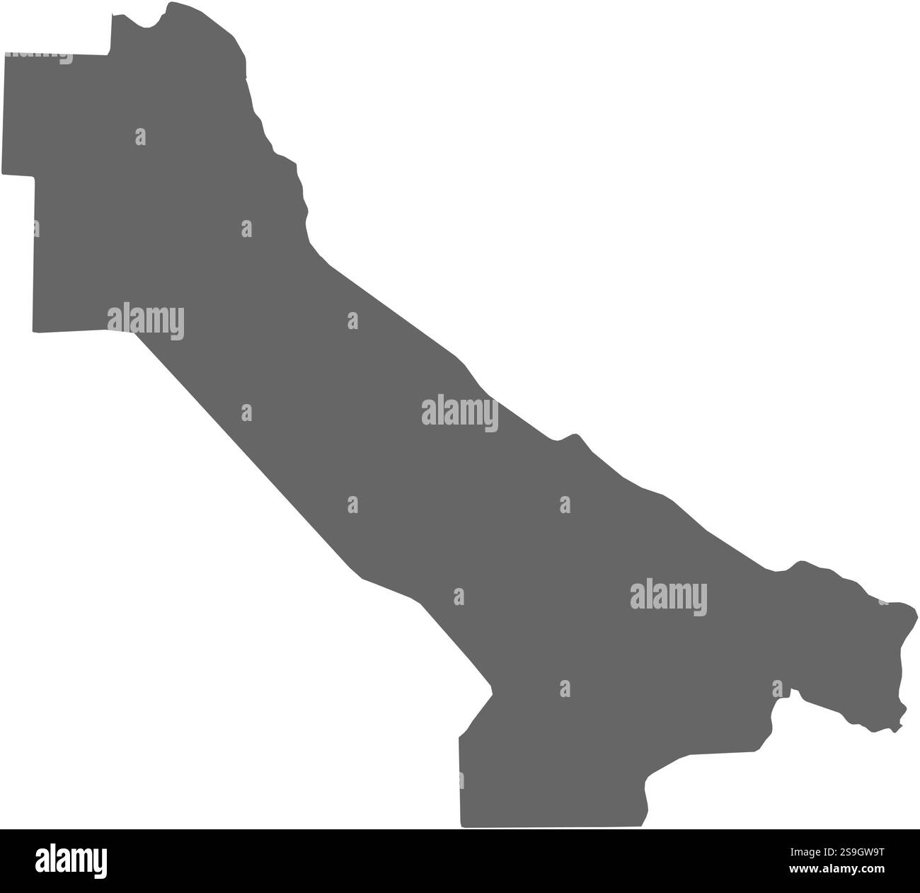 Karte von Lebap, einer Provinz Turkmenistans. Stock Vektor