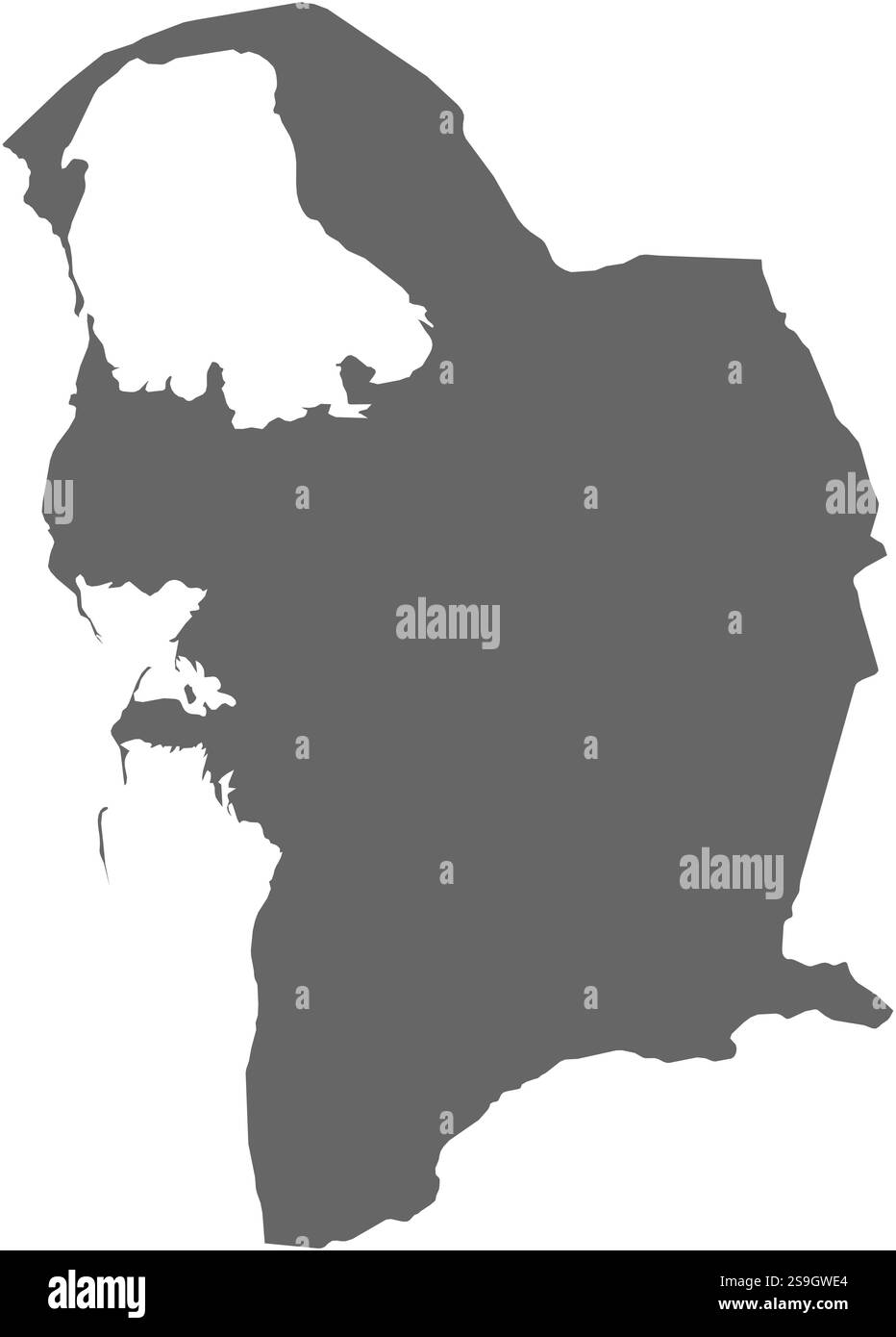 Karte des Balkans, eine Provinz Turkmenistans. Stock Vektor