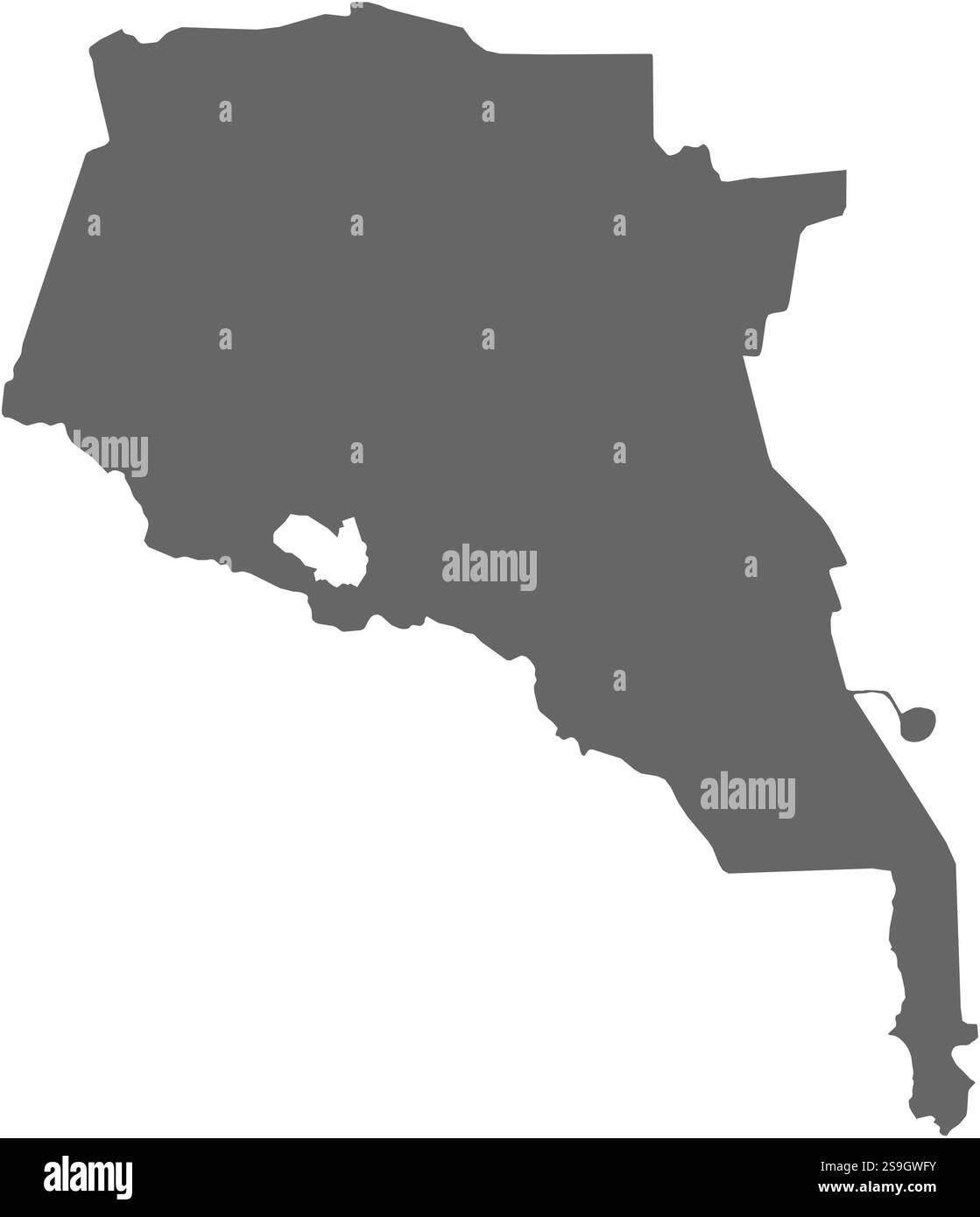 Karte von Ahal, einer Provinz Turkmenistans. Stock Vektor