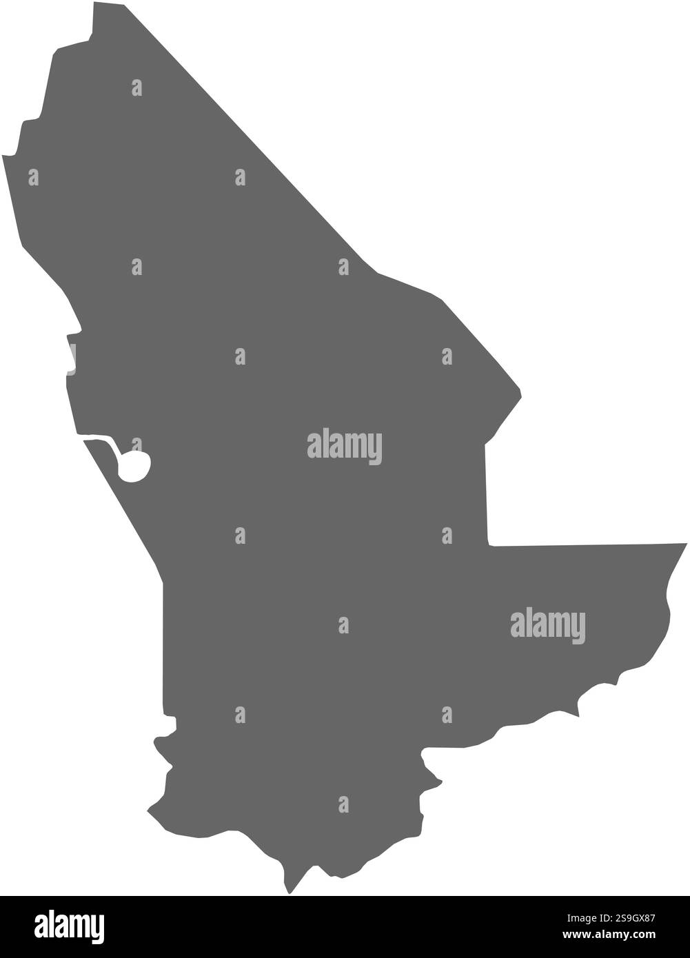 Karte von Maria, einer Provinz Turkmenistans. Stock Vektor