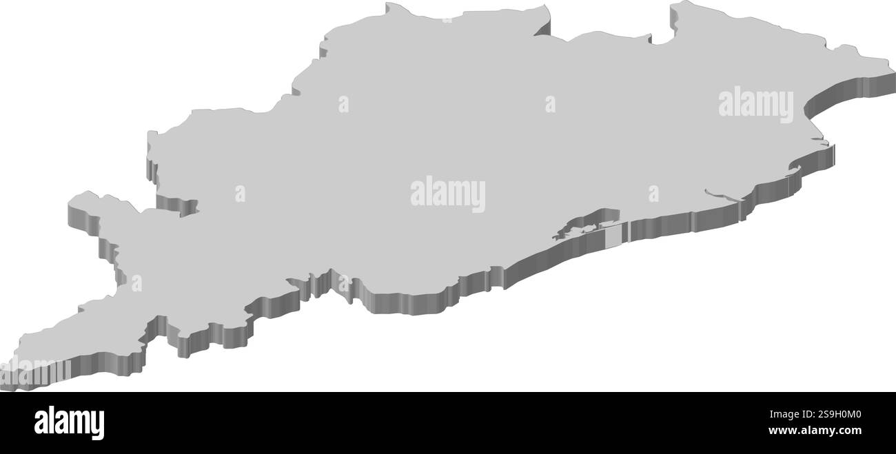 Karte von Orissa, einer indischen Provinz. Stock Vektor