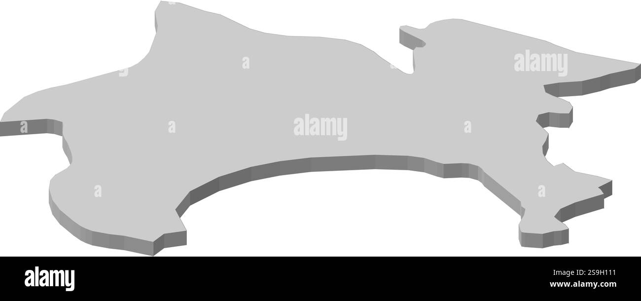 Karte von Kanagawa, einer Provinz Japans. Stock Vektor