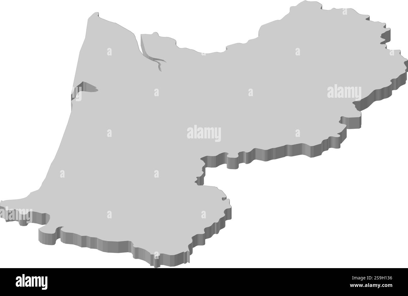 Karte von Aquitanien, einer französischen Provinz. Stock Vektor