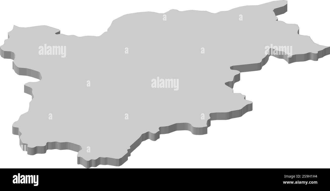 Karte von Trentino-Südtirol/Südtirol, eine Provinz Italiens. Stock Vektor