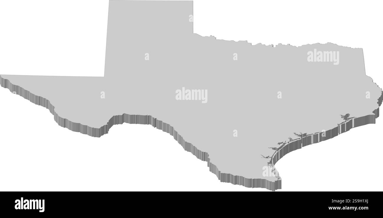 Karte von Texas, eine Provinz der Vereinigten Staaten. Stock Vektor