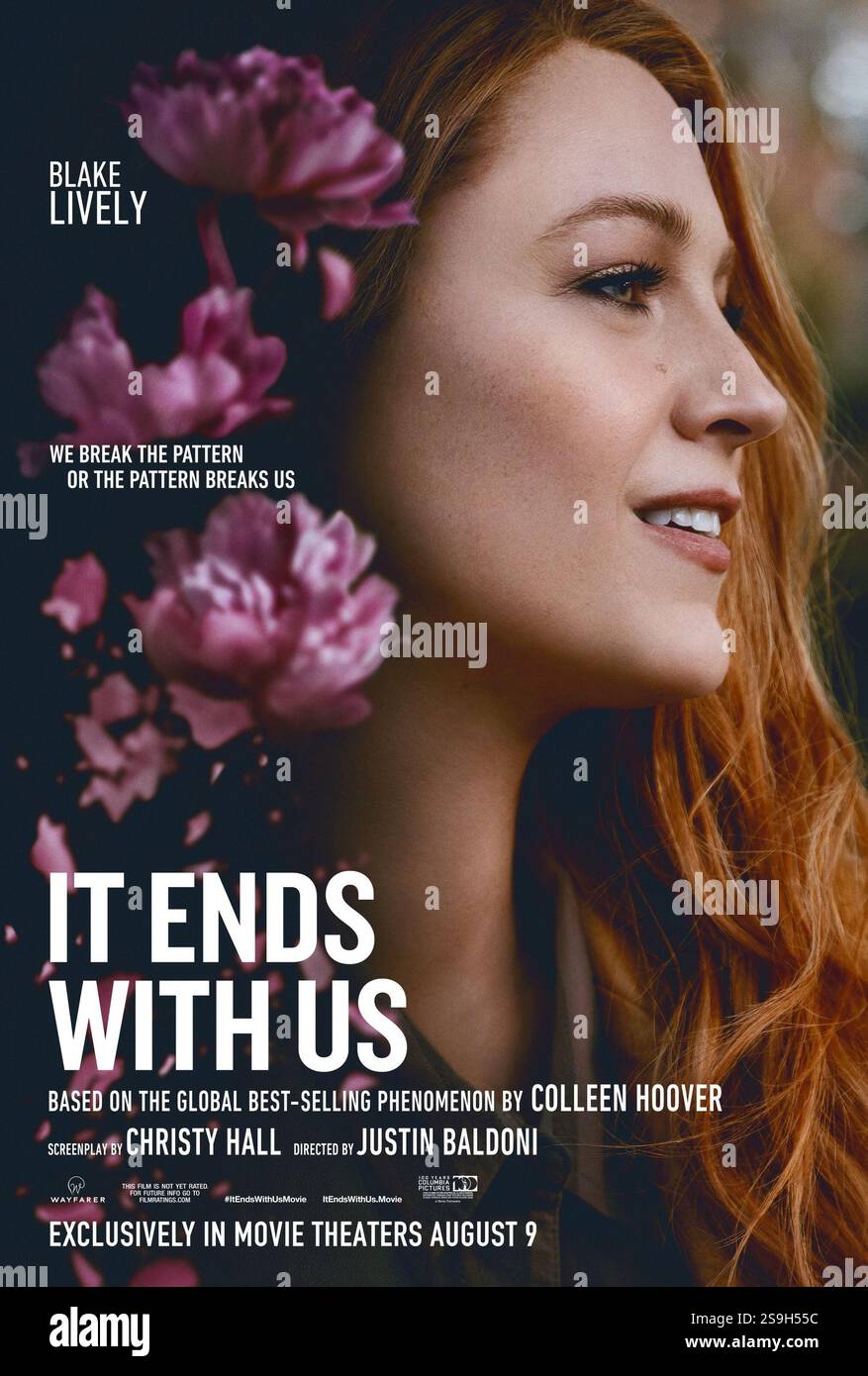 Es endet mit uns (2024) Poster-Slogan: „Wir lieben, wir brechen, wir nehmen die Stücke auf.“ Regie: Justin Baldoni mit Blake Lively, Justin Baldoni, Brandon Sklenar, Jenny Slate *Filmstill - nur redaktionelle Verwendung* CAP/PLF bereitgestellt von Capital Pictures Stockfoto