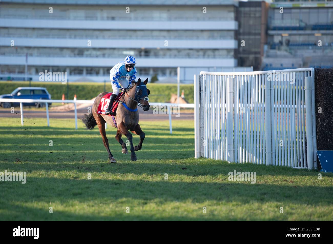 Erne River und Tom Broughton begeben sich zum Beginn der Great Yorkshire Chase. Credit JTW Equine Images / Alamy Stock Photo Stockfoto