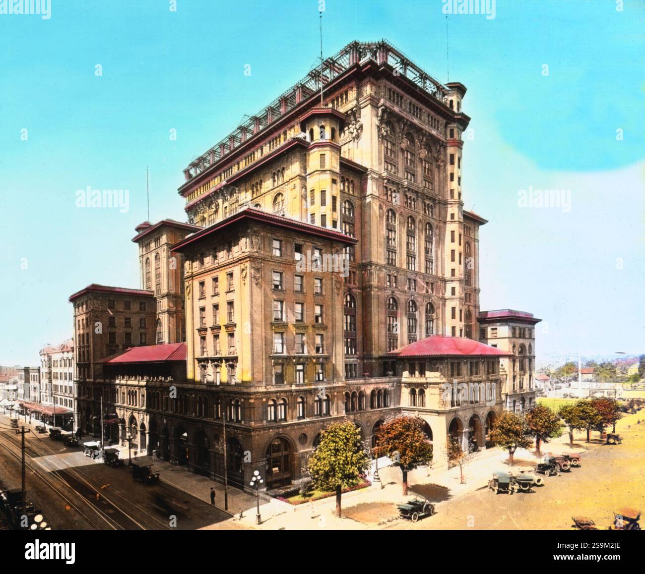 Vintage-Farbfoto des Hotels Vancouver, British Columbia, Kanada um 1918 Stockfoto