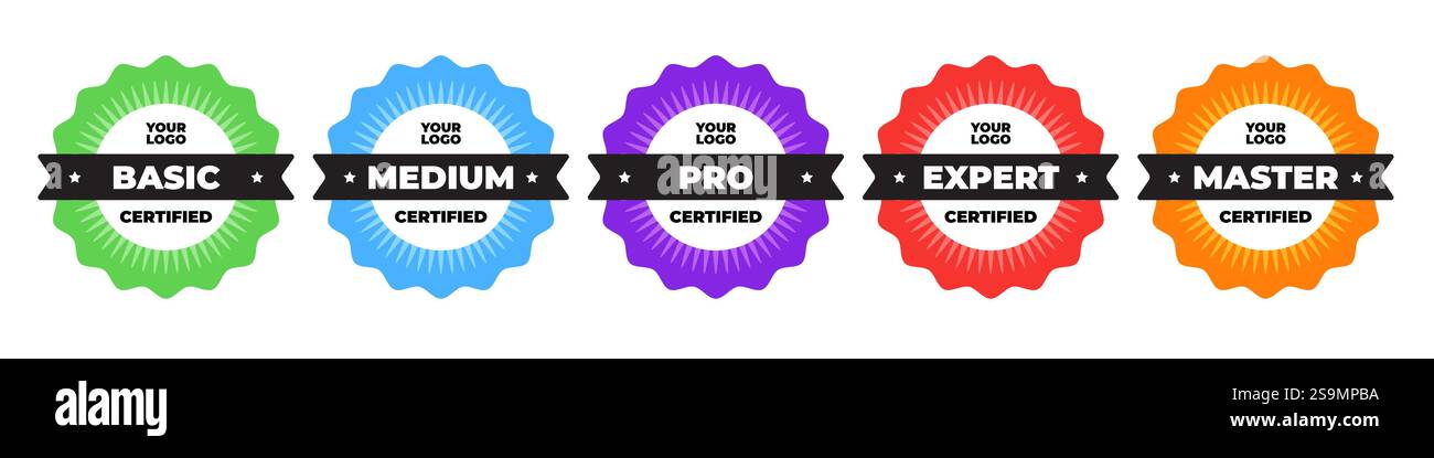 Zertifiziertes Badge Design verifizierte Leistungen Stock Vektor
