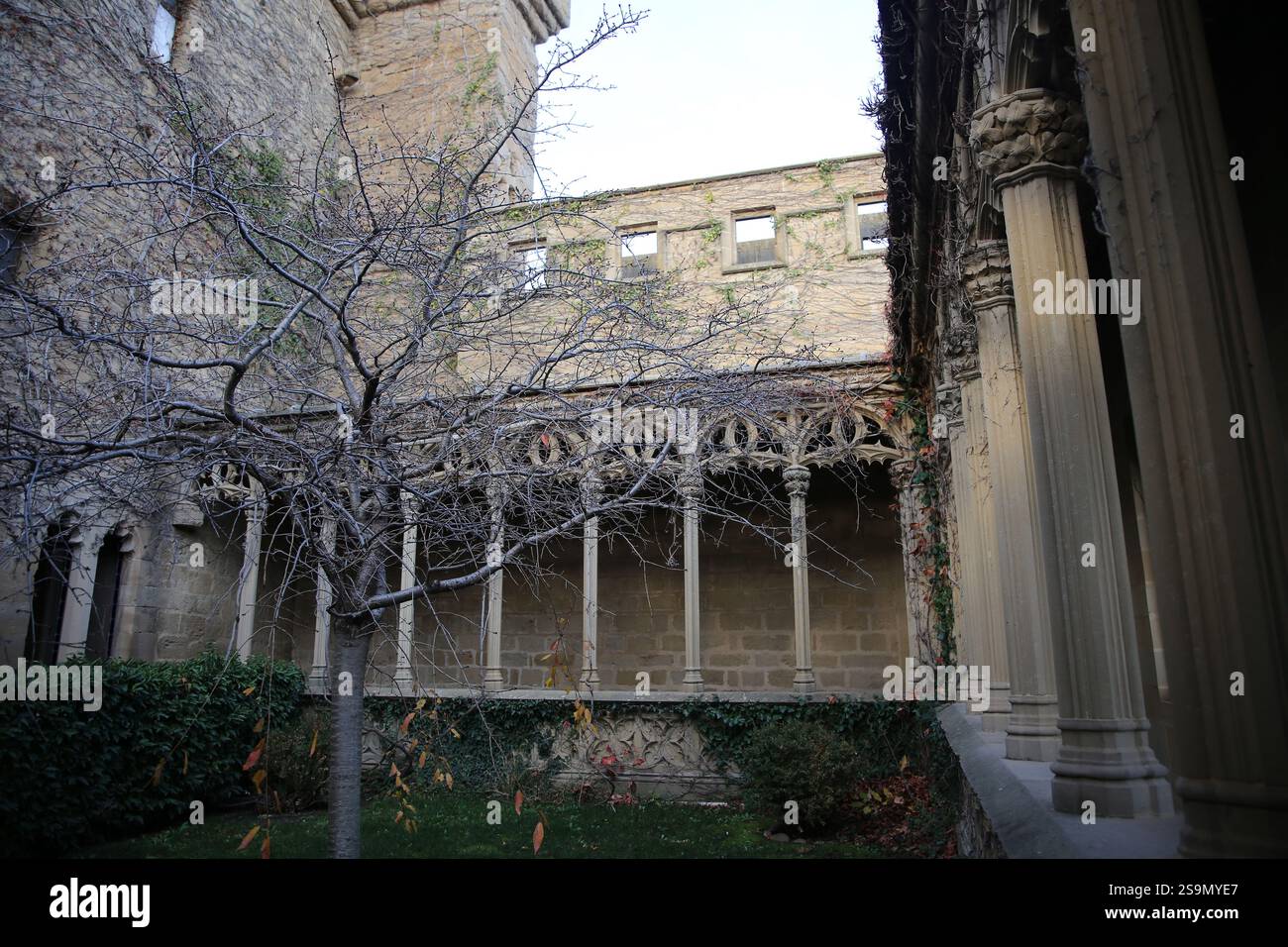 Spanien. Navarra. Olite. Gallery's Queen und Garden. Stockfoto