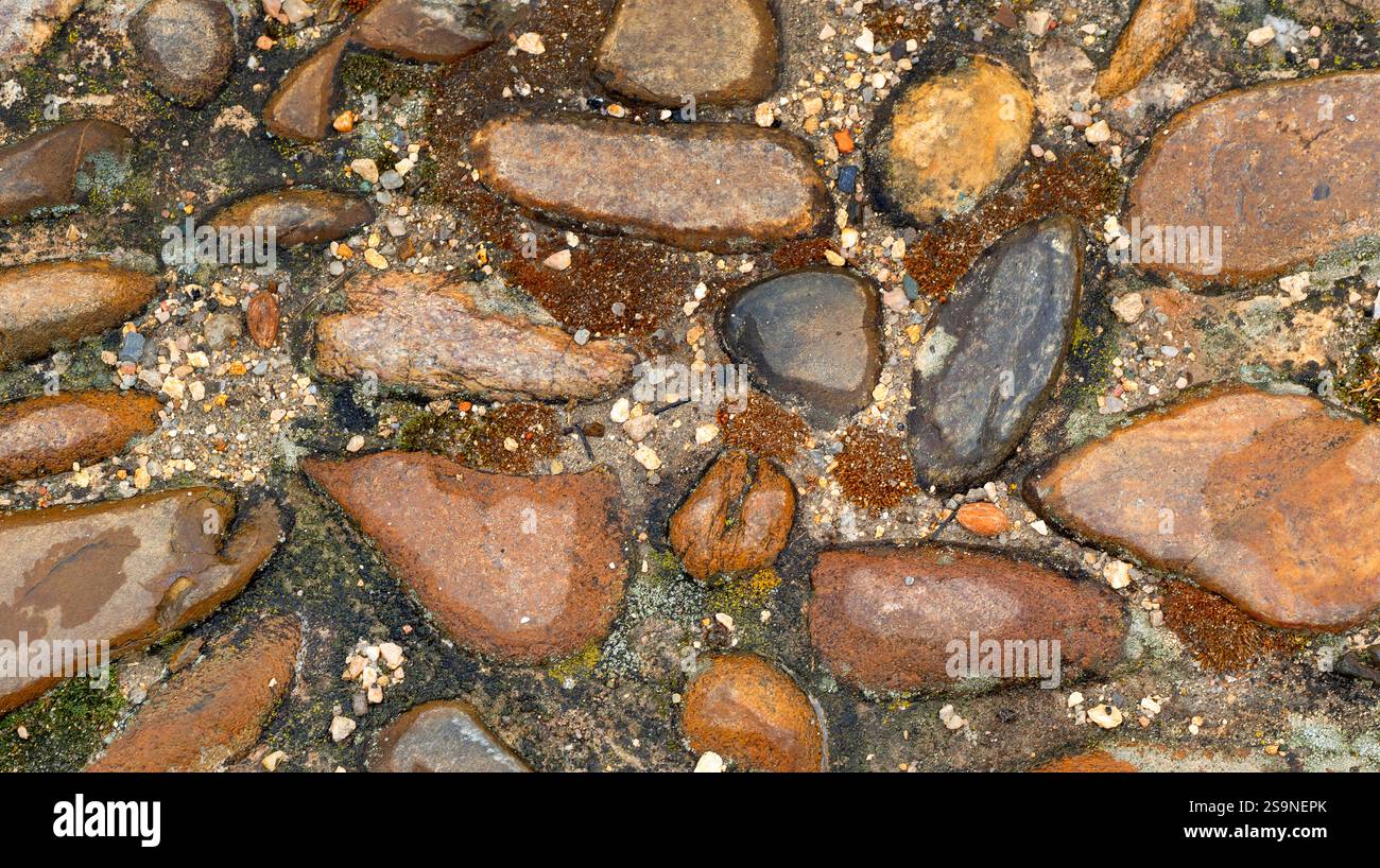 Strukturiertes Hintergrunddesign Mit Natursteinwand Stockfoto