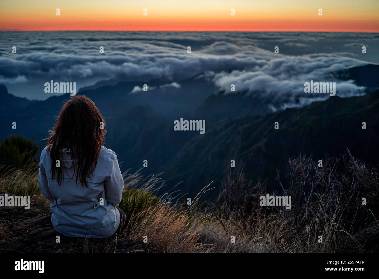 Ruhige Berglandschaft - Portugals Pico do Arieiro Stockfoto
