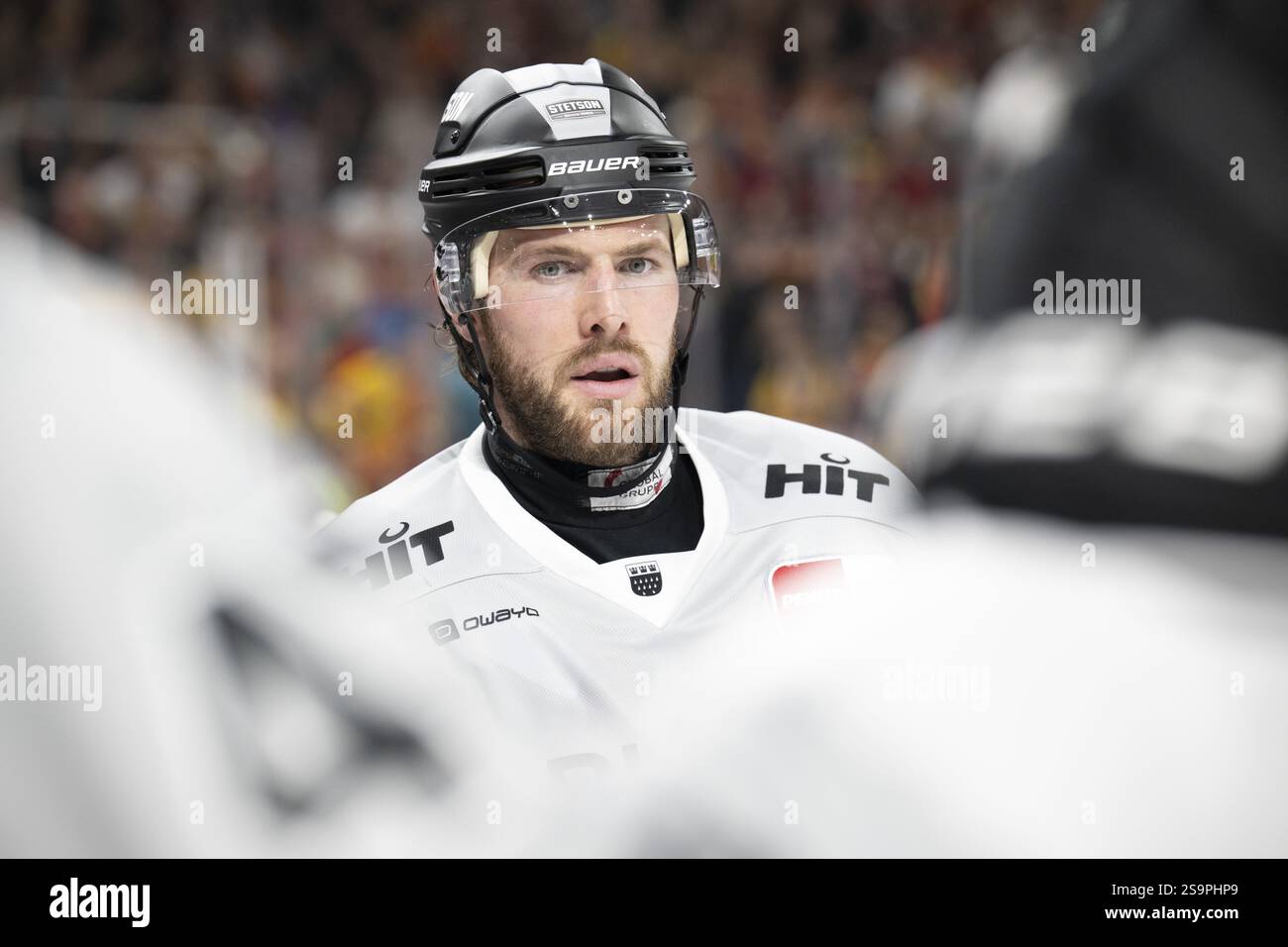 PSD Bank Dome, Düsseldorf, Nordrhein-Westfalen, Brady Austin (Koelner Haie, #57), PENNY DEL, Duesseldorfer EG- Koelner Haie am 24.01.2025 bei der P Stockfoto