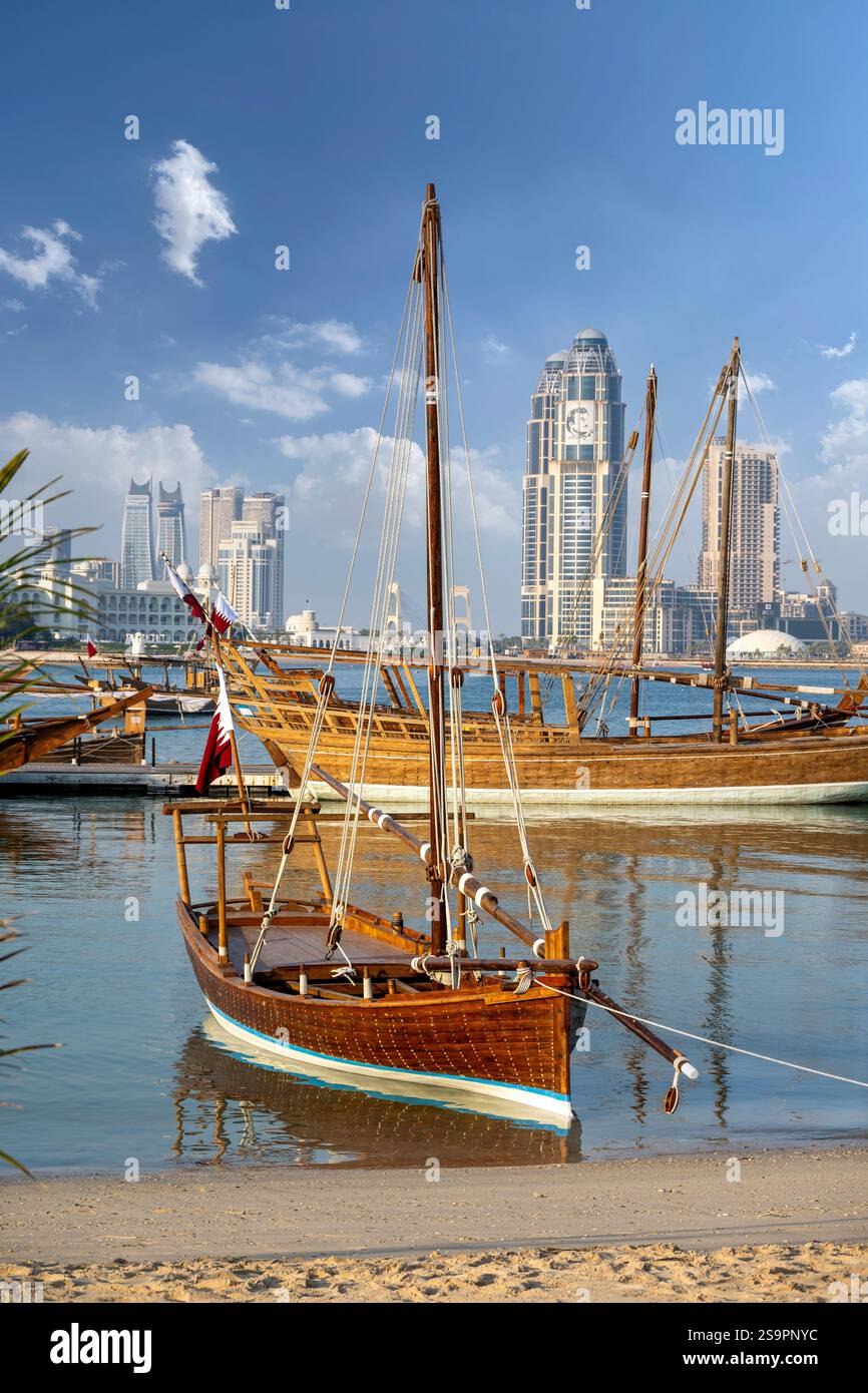 Traditionelles arabisches Fischerleben traditionelles Dhow-Festival Katara Doha Katar Stockfoto