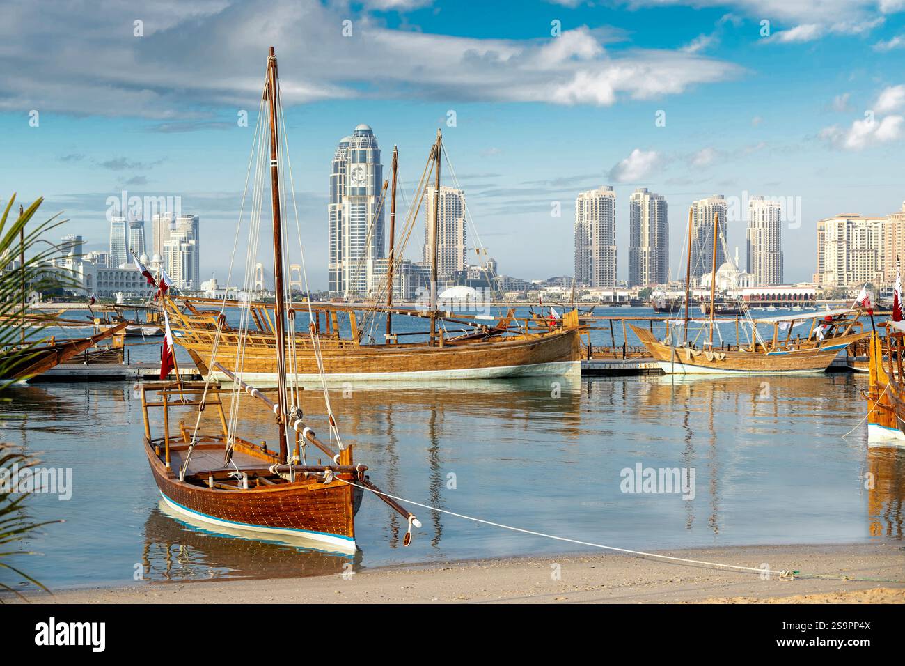 Traditionelles arabisches Fischerleben traditionelles Dhow-Festival Katara Doha Katar Stockfoto