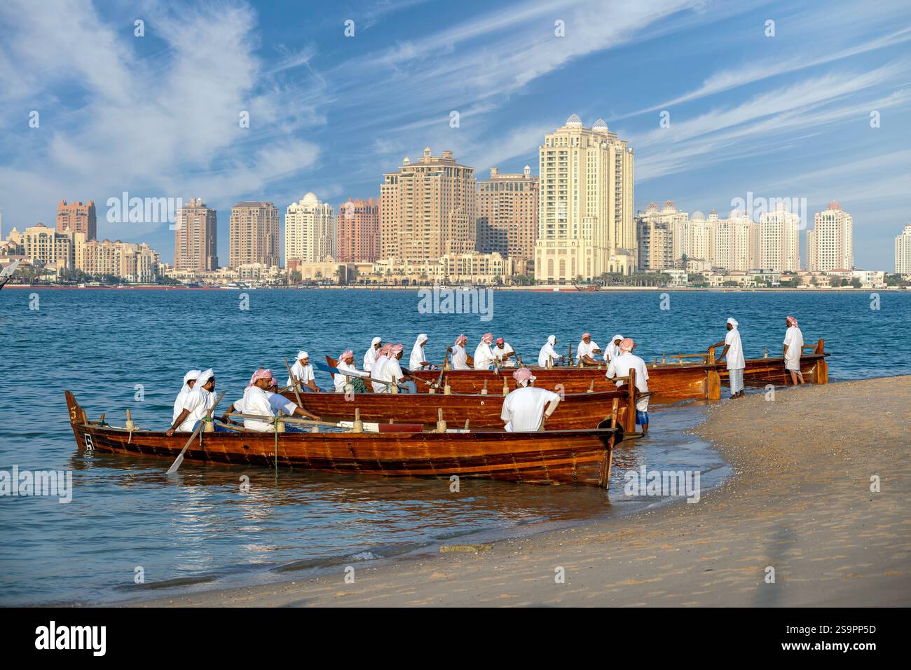Traditionelles arabisches Fischerleben traditionelles Dhow-Festival Katara Doha Katar Stockfoto