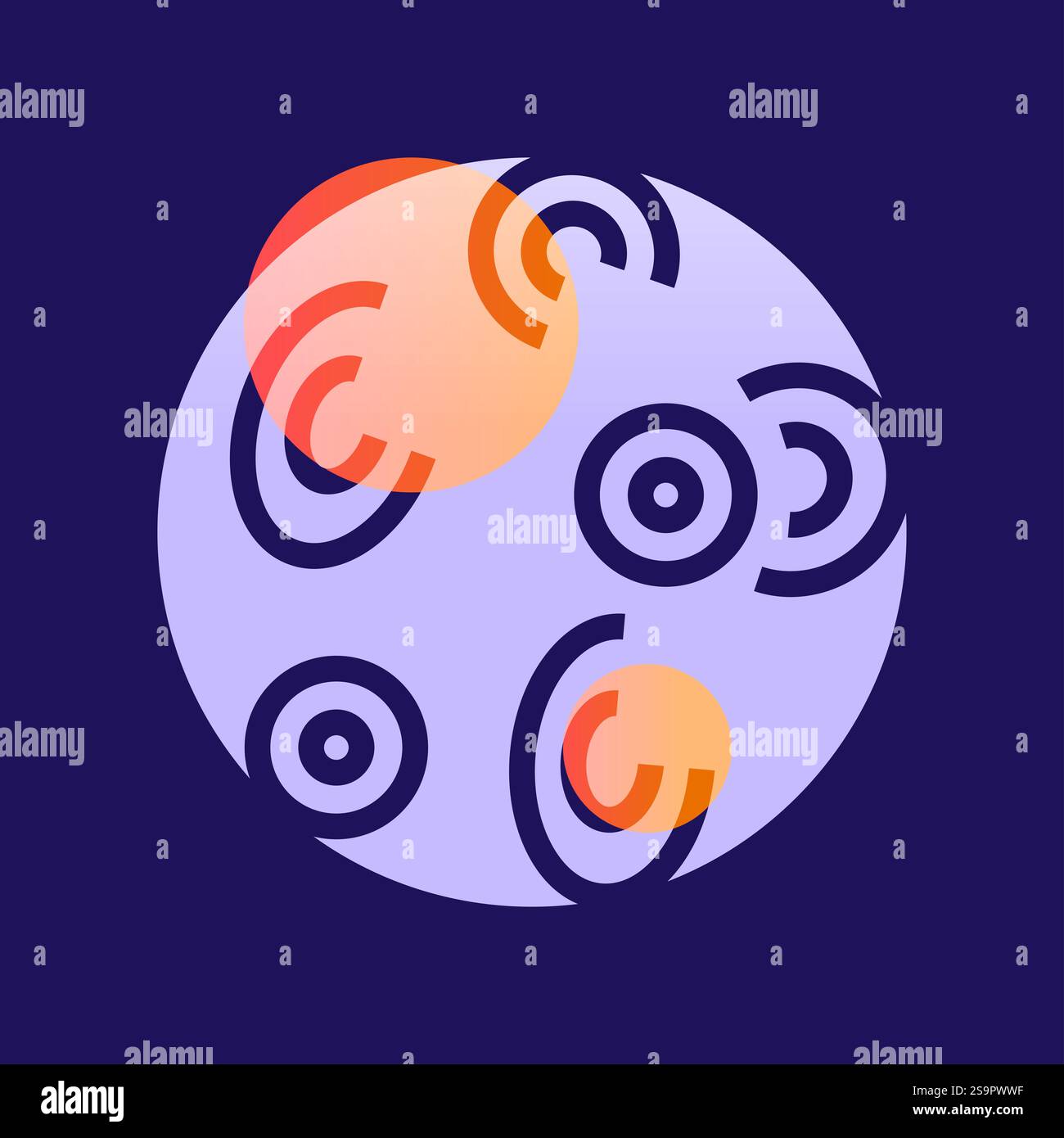 Perniziöse Anämie-Glassmorphismus-Illustration. Transparenz Weichzeichnungselemente. Layered-Design für die Benutzeroberfläche. Stockfoto