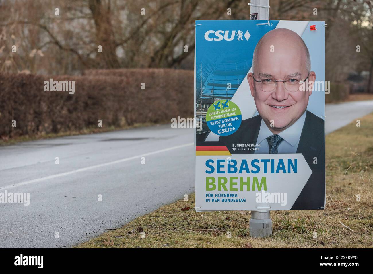 27.01.2025, Wahlplakate, Nürnberg: Wahlplakate zur Bundestagswahl 2025 ...