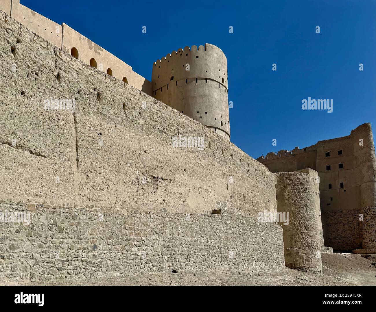 Bahla Fort, Oman, erbaut im 13. Jahrhundert - Smartphone-aufgenommenes Stockfoto