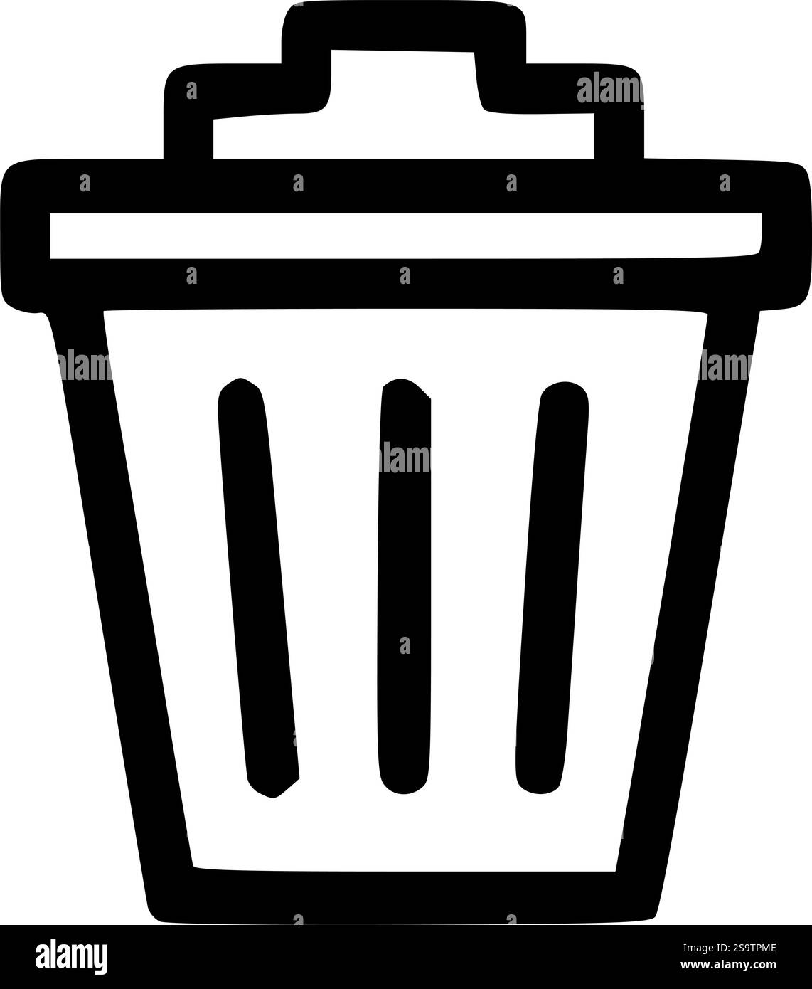 Mülleimer-Outline, Symbol, Vektor, Silhouette und einfacher Mülleimer für vielseitige Designprojekte Stock Vektor