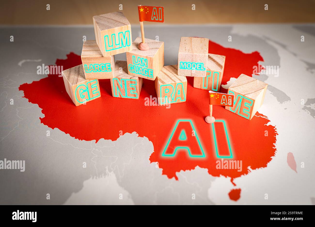 Generative KI und große Sprachmodellentwicklung in China: Die Zukunft künstlicher Intelligenz erforschen Stockfoto