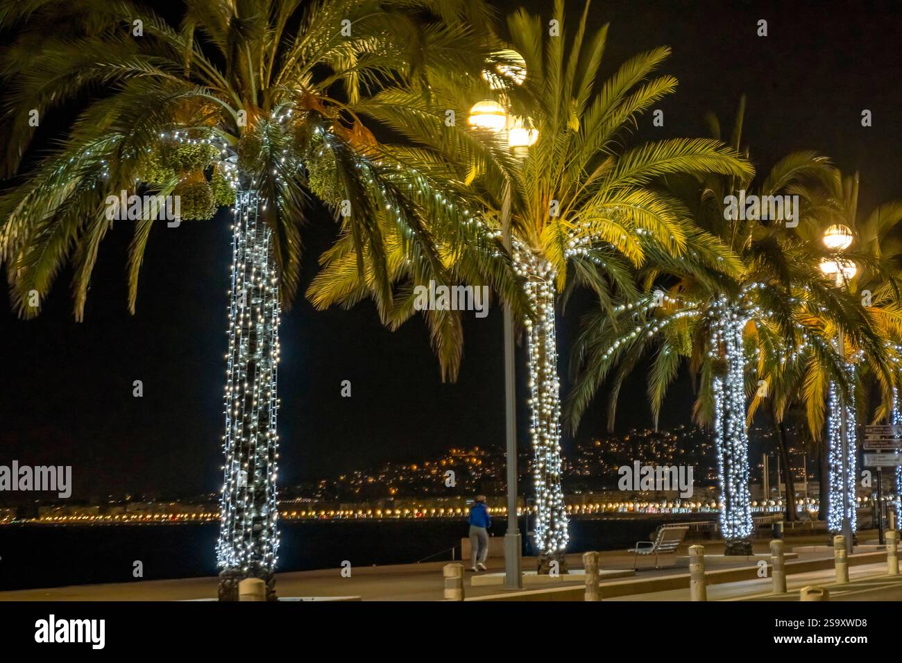 Farbenfrohe Weihnachtsdekoration, Nizza, Cote d'Azur, Frankreich Stockfoto