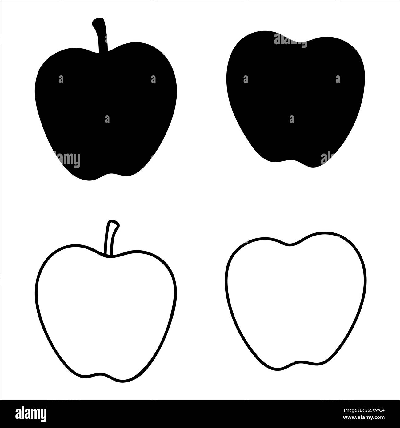 Set mit minimalen Apple Designs Stock Vektor