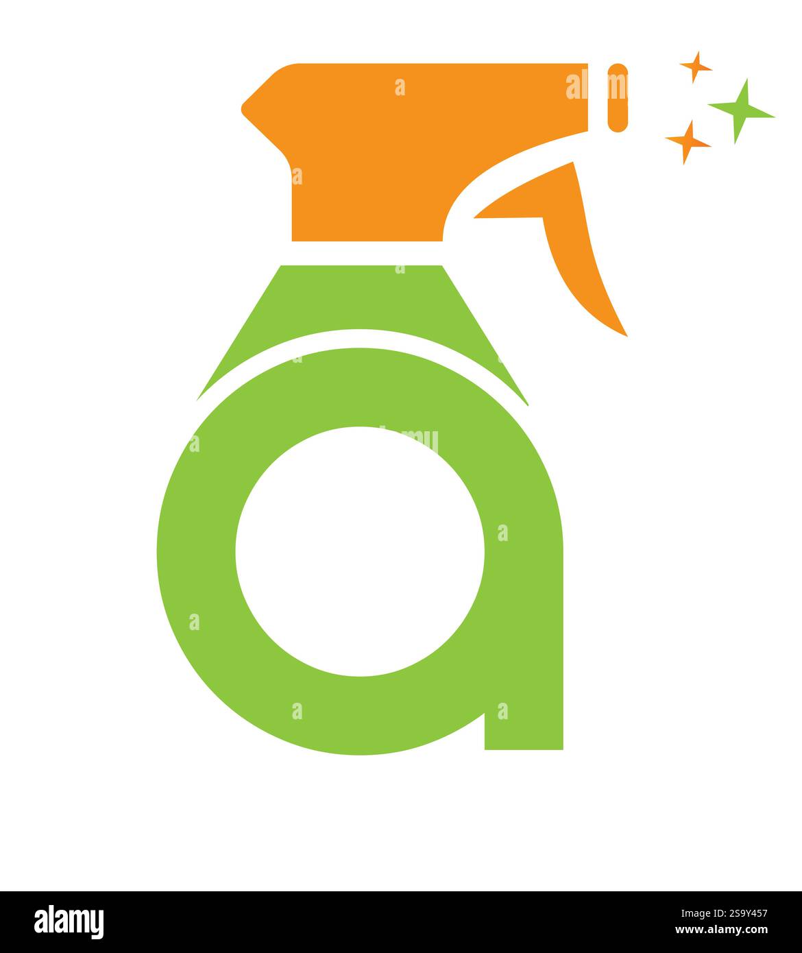 Initial Letter A House Cleaning Logo Concept with Hygiene Sprays Symbol Stock Vektor