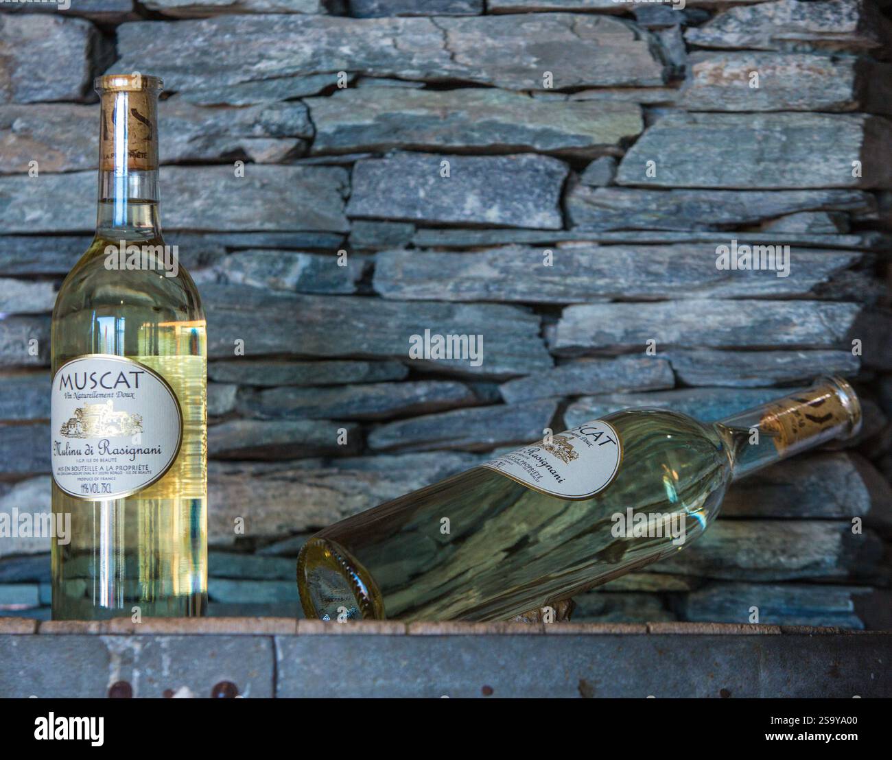 FRANKREICH. HAUTE-CORSE ((2B) BORGO. GENOSSENSCHAFT UVAL (UNION DES VIGNERONS ASSOCIES DU LEVANT) Stockfoto