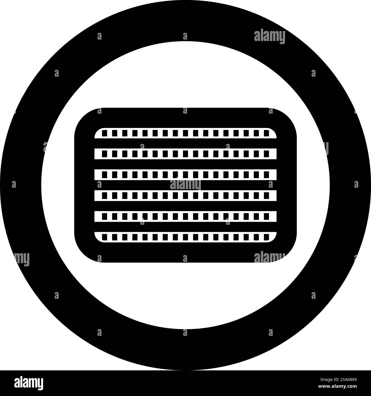 Autokühler Fahrzeugservice Autokühlersatzdetails Konzeptsymbol im Kreis rund schwarz Farbe Vektor Illustration Bild einfarbig Umriss Stil einfach. Autokühler Fahrzeugservice Autokühlersatzdetails Konzeptsymbol im Kreis rund schwarz Farbe Vektor Illustration Bild einfarbig Umrissstil Stock Vektor
