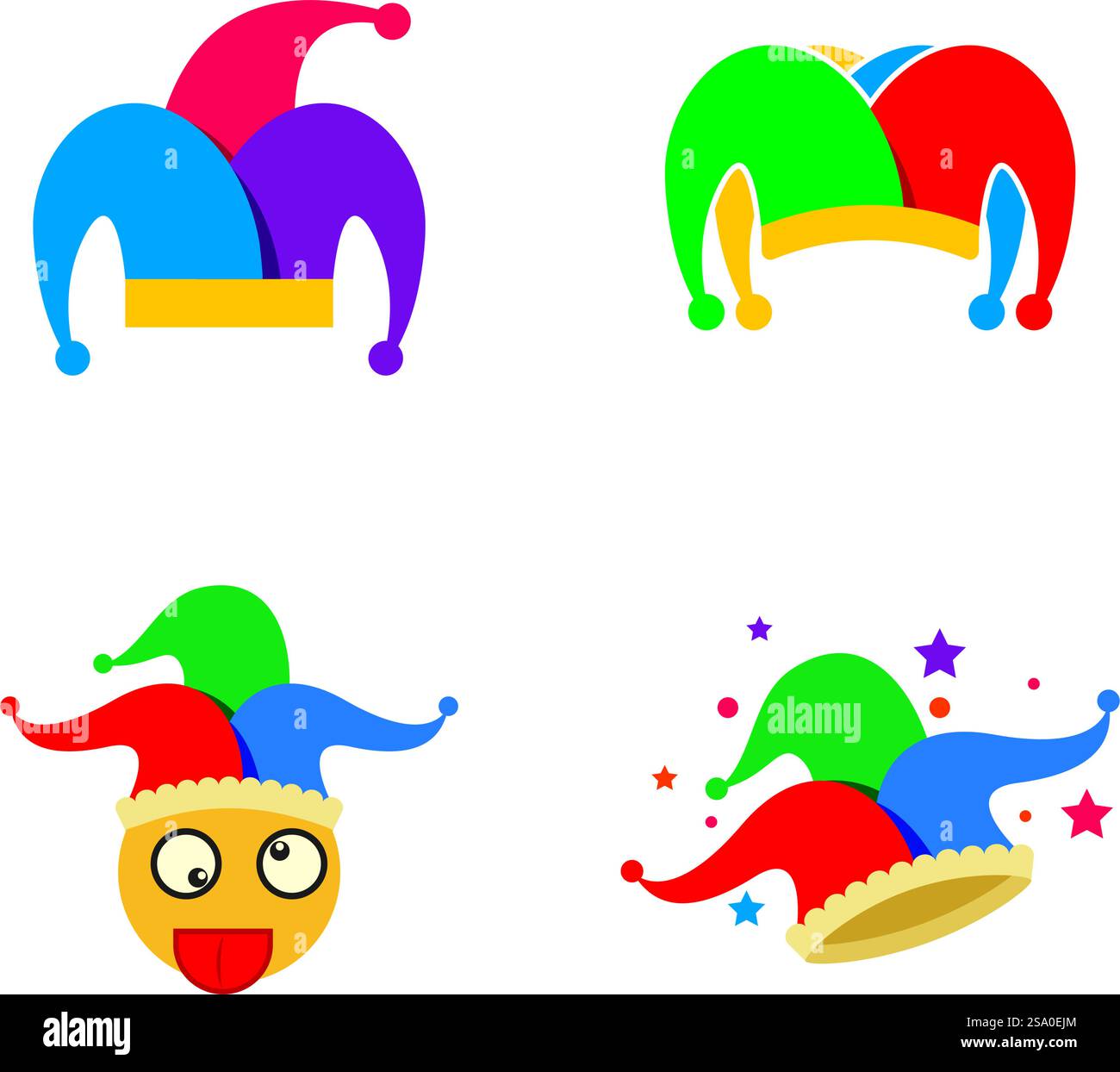 Clownfigur Illustration in flachem Design Vektor Stock Vektor