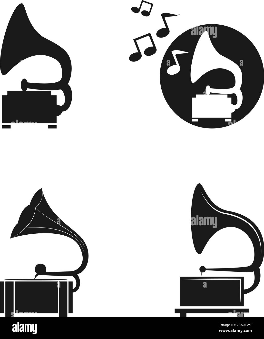 Gramophon Symbol Vektor flache Design eps 10 Stock Vektor