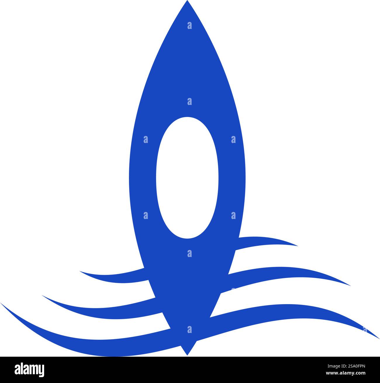 Flaches Design mit dem Logo des Kajakbootes Stock Vektor