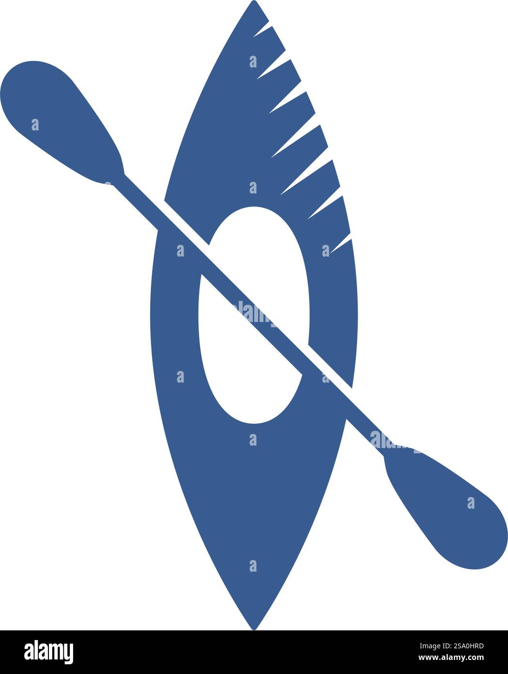 Flaches Design mit dem Logo des Kajakbootes Stock Vektor