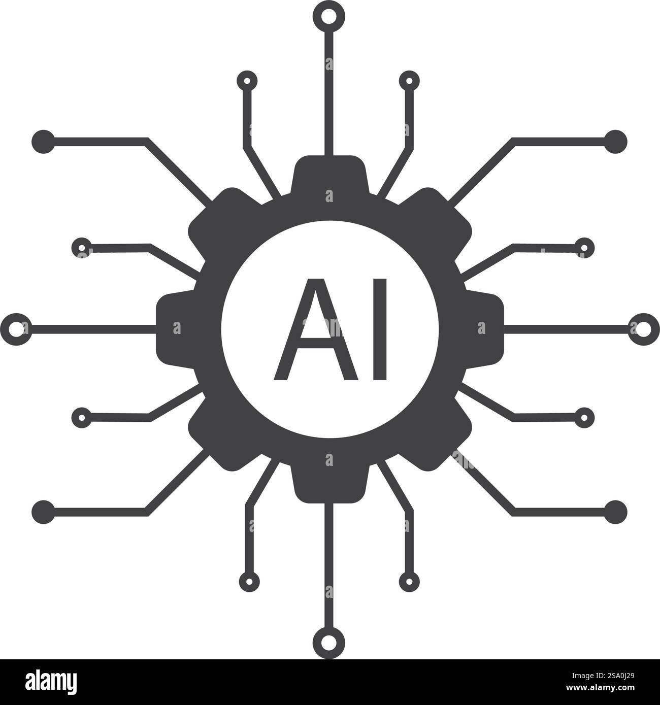 Flache Bauweise der Technologie für künstliche Intelligenz Stock Vektor