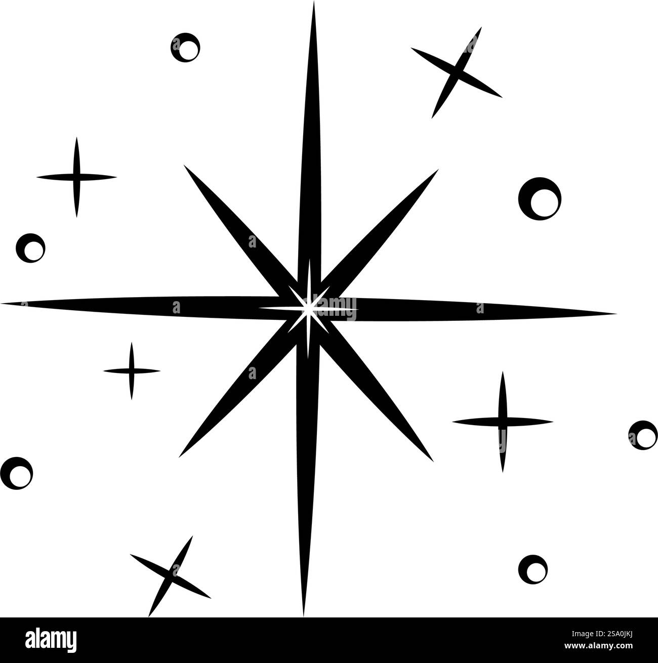 Sternhelles Symbol, glänzende, funkelnde Ikone Stock Vektor