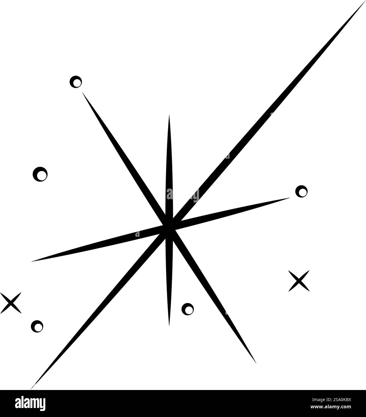 Sternhelles Symbol, glänzende, funkelnde Ikone Stock Vektor