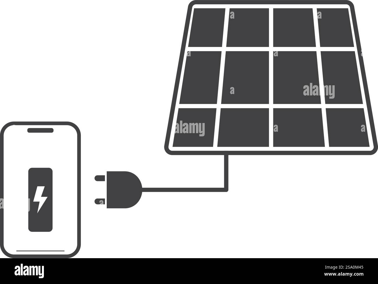 Flaches Design mit dem Logo „Solar Energy“ Stock Vektor