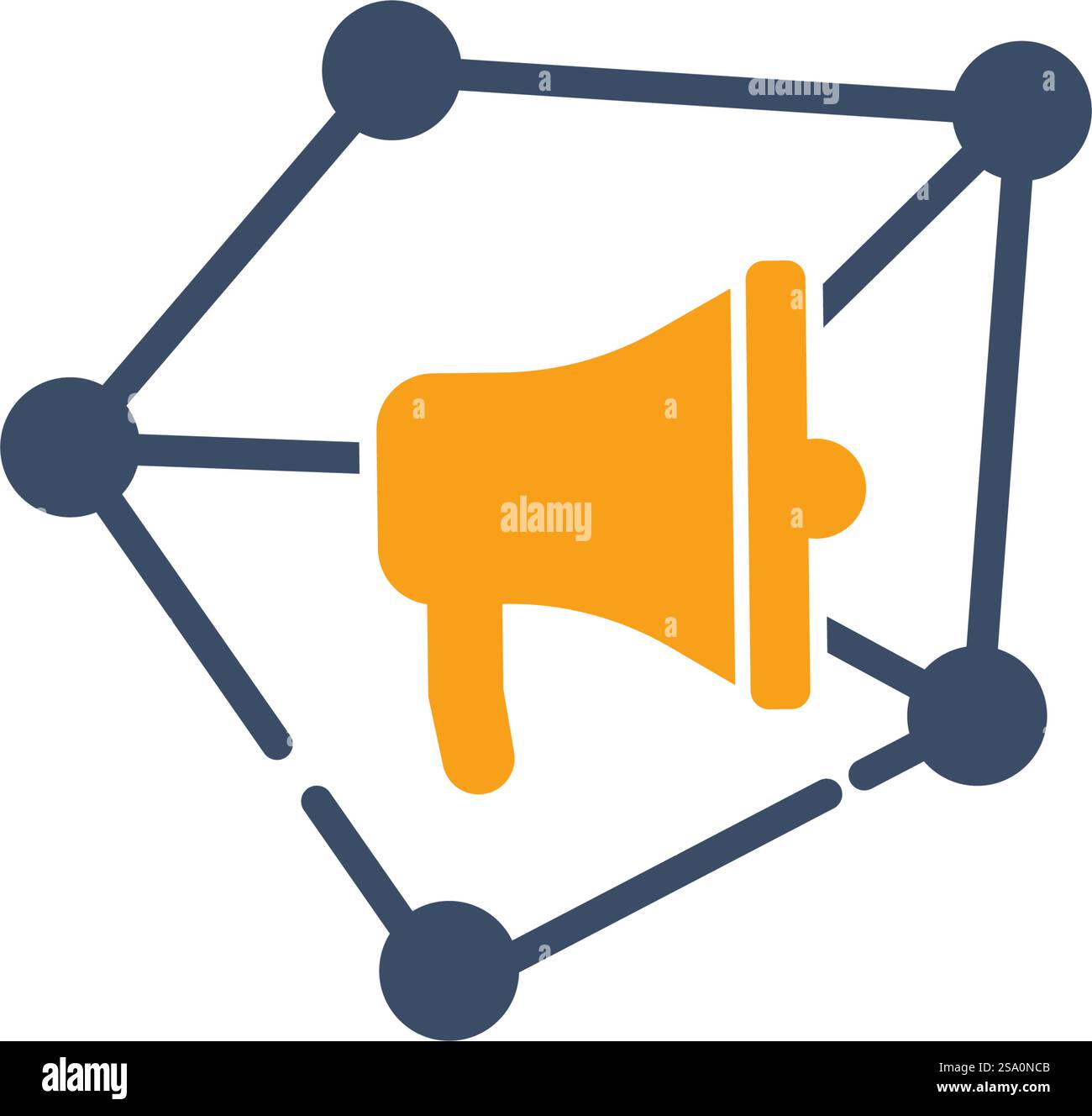 Megaphon-Symbol flacher Design-Vektor Stock Vektor