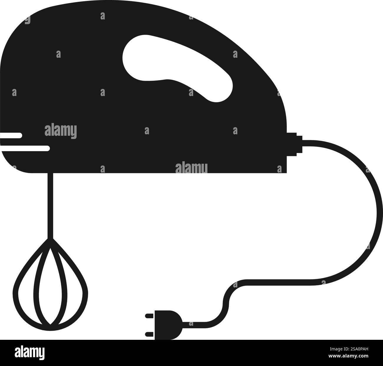 Handmixer mit Schnur und Quirlen für Backrezepte und Küchenaufgaben Stock Vektor