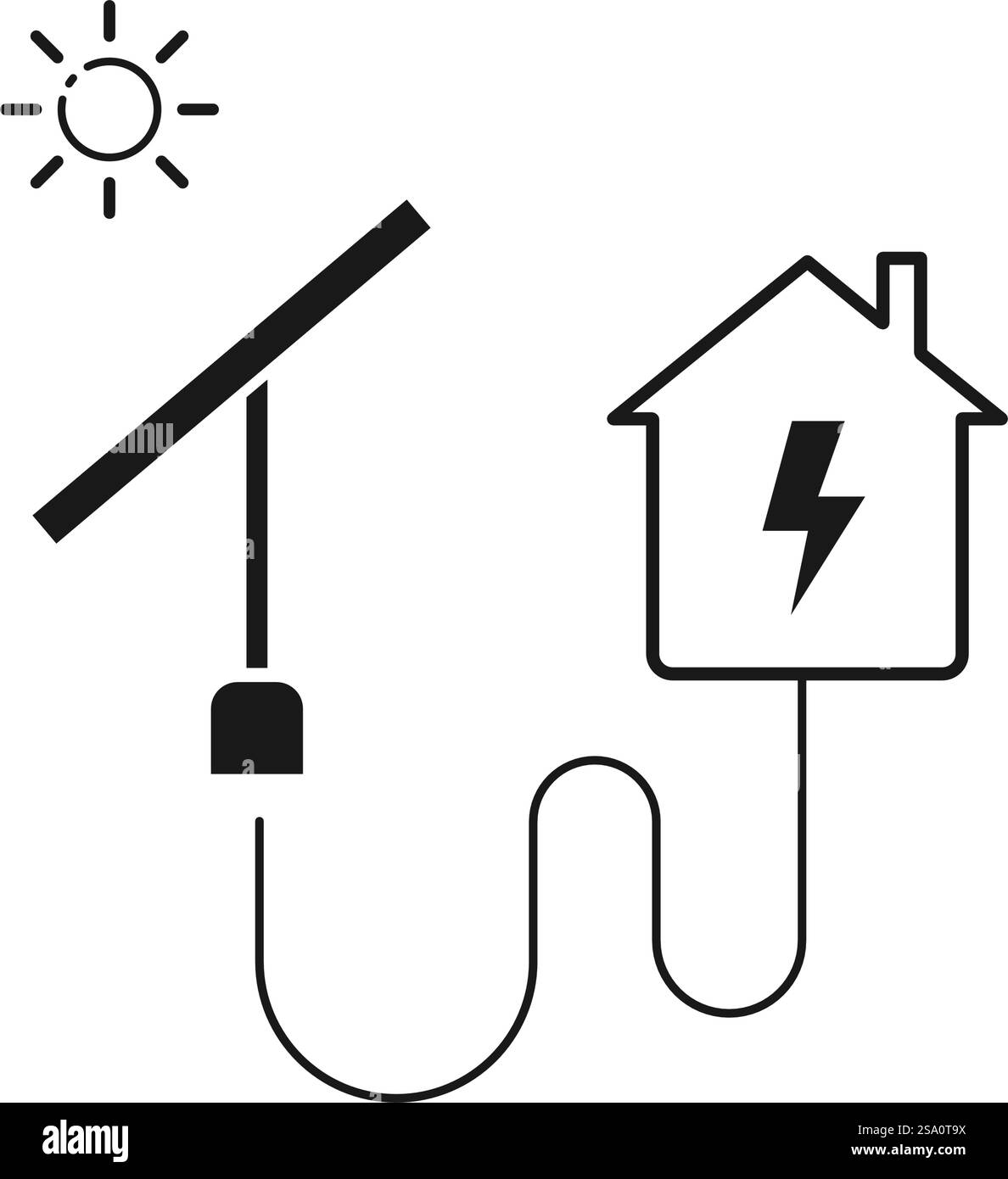Flaches Design mit dem Logo „Solar Energy“ Stock Vektor